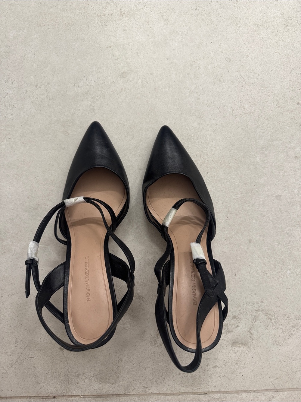 Banana Republic Black Pointed-Toe Strappy Heels
